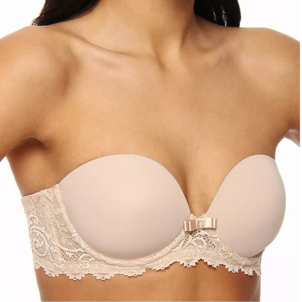 NWT Simone Perele Nude Celeste Strapless Plunge Bra - 30F